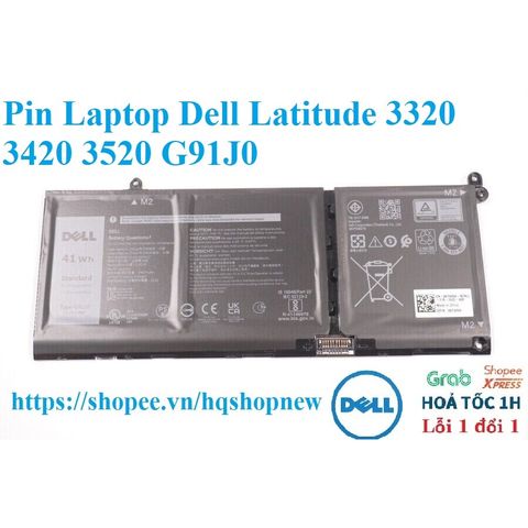 Pin Laptop Dell Latitude G91J0 41Wh, Thay Thế Cho Model 3320 3420 3520, Đen - Phụ Kiện Chất Lượng Cao Chính Hãng