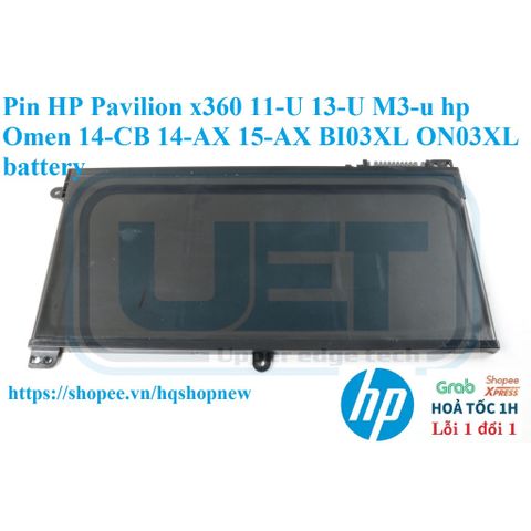 Pin Laptop HP Pavilion x360 11-U 13-U M3-u Omen 14-CB 14-AX 15-AX BI03XL ON03XL - Pin Li-ion 3 Cell Chính Hãng, Bảo Hành 6 Tháng