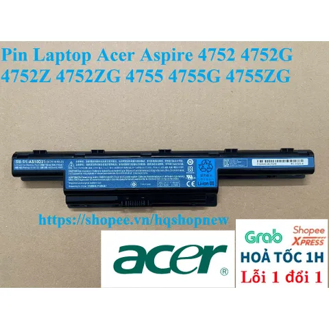 [Pin zin] Pin Laptop Acer Aspire 4752 4752G 4752Z 4752ZG 4755 4755G 4755ZG PHỤ KIỆN LAPTOP