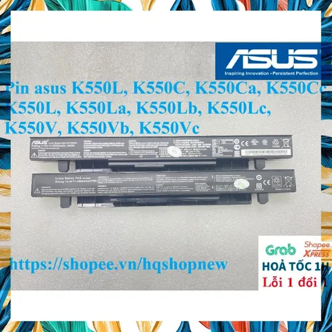 [Pin zin] Pin asus K550L, K550C, K550Ca, K550Cc, K550L, K550La, K550Lb, K550Lc, K550V, K550Vb, K550Vc PHỤ KIỆN LAPTOP