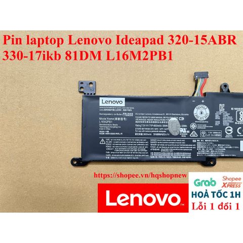 Pin Laptop Chính Hãng Lenovo Ideapad 320-15ABR 330-17IKB 81DM L16M2PB1 - Pin Li-ion 7.56V 30Wh 3968mAh Tương Thích