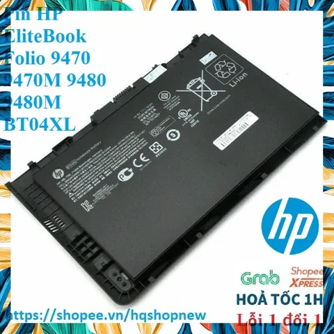 Pin Laptop HP EliteBook Folio 9470 9470M 9480 9480M BT04XL - Pin zin Chính Hãng, Bảo Hành Đổi Mới 100%
