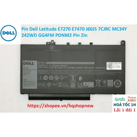 [Pin zin] Pin Dell Latitude E7270 E7470 J60J5 7CJRC MC34Y 242WD GG4FM PDNM2 Pin Zin PHỤ KIỆN LAPTOP