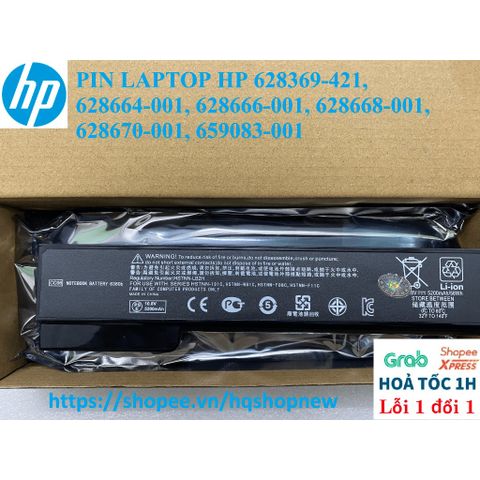 Pin Laptop HP 6 Cell Chính Hãng - Tương Thích Mẫu 628369-421, 628664-001, 628666-001, 628668-001, 628670-001, 659083-001