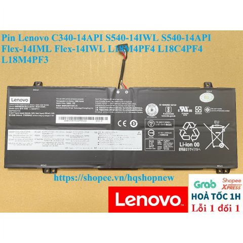 Pin Laptop Lenovo C340-14API S540-14IWL Flex-14IML L18M4PF4 50Wh Đen - Phụ Kiện Chất Lượng Cao, Bảo Hành 100%
