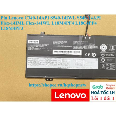 Pin Laptop Lenovo C340-14API S540-14IWL Flex-14IML L18M4PF4 50Wh Đen - Phụ Kiện Chất Lượng Cao, Bảo Hành 100%
