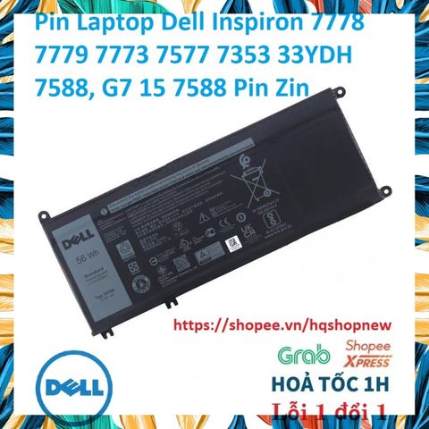 Pin Laptop Dell Inspiron 7778 7779 7773 7577 7353 33YDH 7588 - Pin Chính Hãng Đen 56 Wh - Phụ Kiện Laptop Uy Tín