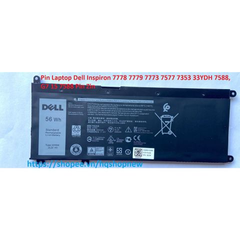 Pin Laptop Dell Inspiron 7778 7779 7773 7577 7353 33YDH 7588 - Pin Chính Hãng Đen 56 Wh - Phụ Kiện Laptop Uy Tín