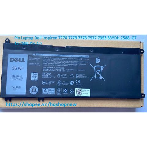 Pin Laptop Dell Inspiron 7778 7779 7773 7577 7353 33YDH 7588 - Pin Chính Hãng Đen 56 Wh - Phụ Kiện Laptop Uy Tín