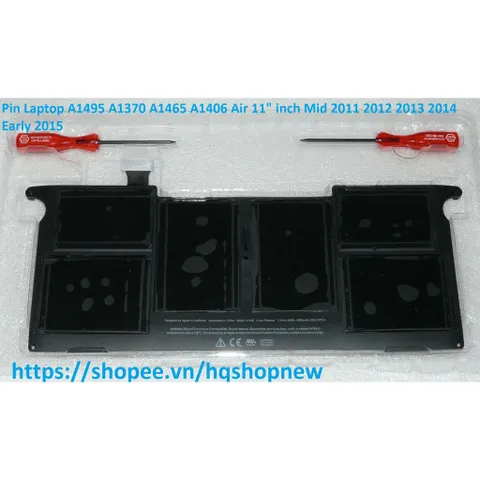 Pin Laptop MacBook Air 11 inch A1495 A1370 A1465 A1406 - Phụ Kiện Chính Hãng, Bảo Hành 100% Trong 1 Năm