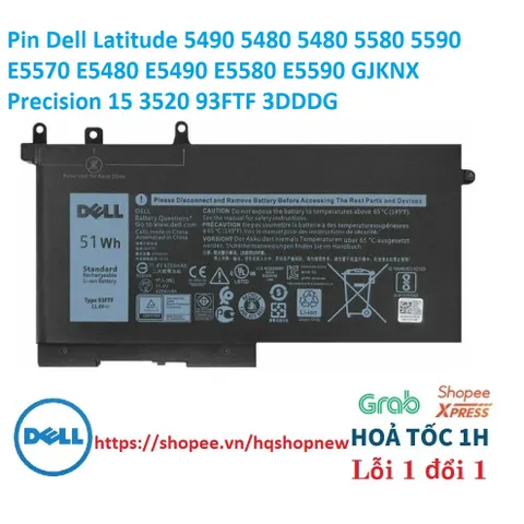 Pin Dell Latitude 5490 5480 5480 5580 5590 E5570 E5480 E5490 E5580 E5590 GJKNX Precision 15 3520 93FTF 3DDDG PHỤ KIỆN LA