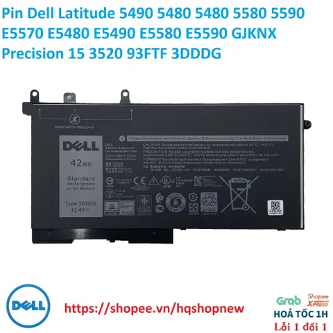 Pin Dell Latitude 5490 5480 5480 5580 5590 E5570 E5480 E5490 E5580 E5590 GJKNX Precision 15 3520 93FTF 3DDDG PHỤ KIỆN LA