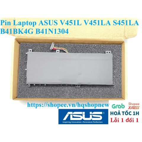 Pin Laptop ASUS V451L V451LA S451LA B41BK4G B41N1304 - Phụ Kiện Chính Hãng, Đen, 46W, Bảo Hành Mới 100%