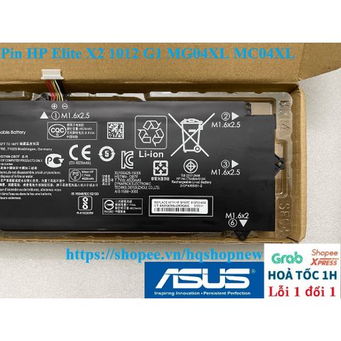 Pin Laptop HP Elite X2 1012 G1 MG04XL MC04XL - Pin Chính Hãng Đen 40Wh, Bảo Hành Đổi Mới 100%