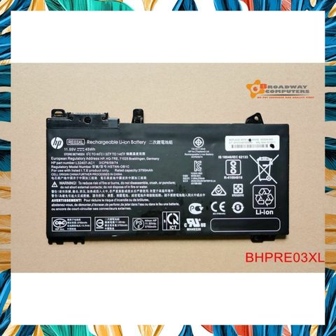 Pin Laptop HP RE03XL Chính Hãng Cho ProBook 450 G6, 440 G6, 430 G6 - 11.55V, 45Wh, Bảo Hành 6 Tháng