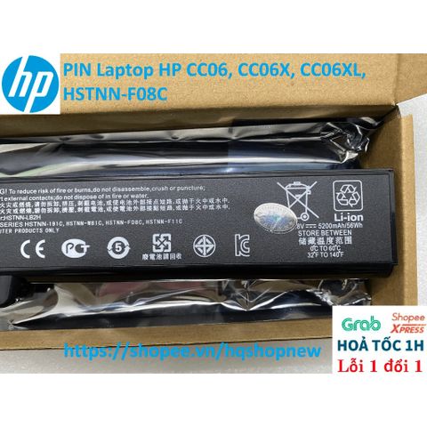 Pin Laptop HP CC06/CC06X/CC06XL HSTNN-F08C - 6 Cell, Chính Hãng, Bảo Hành 100%, Phụ Kiện Chất Lượng Cao cho Laptop