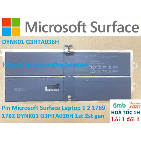 Pin Laptop Surface Microsoft 1st 2nd Gen - DYNK01 G3HTA036H - Pin Li-ion mới 100%, Bảo hành đổi mới, Tương thích Laptop 1769 1782