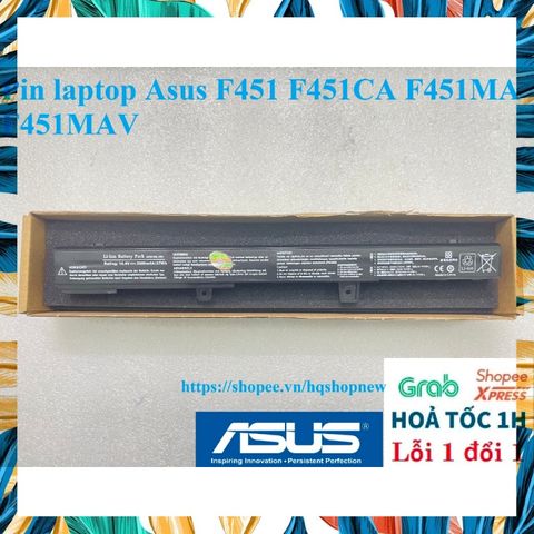 Pin Laptop Asus F451 F451CA F451MA 4 Cell - Phụ Kiện Chính Hãng Đen, Bảo Hành 100% Chất Lượng Cao