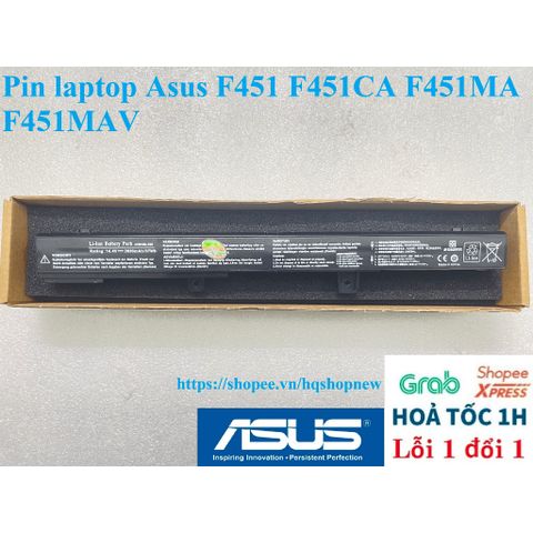 Pin Laptop Asus F451 F451CA F451MA 4 Cell - Phụ Kiện Chính Hãng Đen, Bảo Hành 100% Chất Lượng Cao