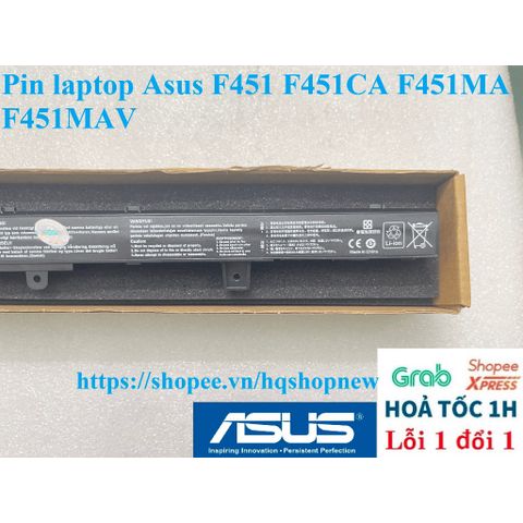 Pin Laptop Asus F451 F451CA F451MA 4 Cell - Phụ Kiện Chính Hãng Đen, Bảo Hành 100% Chất Lượng Cao