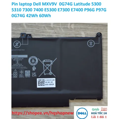 Pin laptop Dell Latitude 5300 5310 7300 7400 E5300 E7300 E7400 MXV9V 0G74G P96G P97G 42Wh 60Wh PHỤ KIỆN LAPTOP