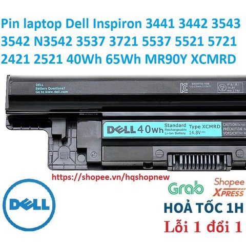 Pin laptop Dell Inspiron 3441 3442 3543 3542 N3542 3537 3721 5537 5521 5721 2421 2521 40Wh 65Wh MR90Y XCMRD PHỤ KIỆN LAP