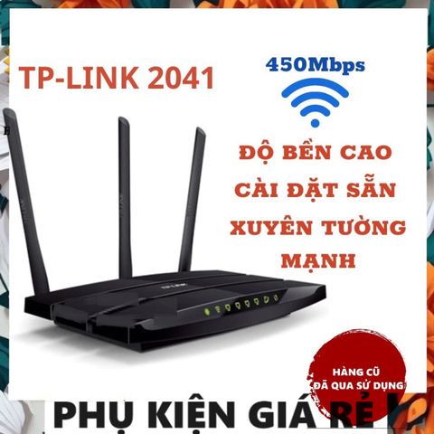 Bộ phát Wifi 3 râu TP-Link 2041N Hàng Cũ - Tốc độ 450Mbps, Phát Sóng Mạnh, Xuyên Tường, Router Phụ Kết Nối Dễ Dàng