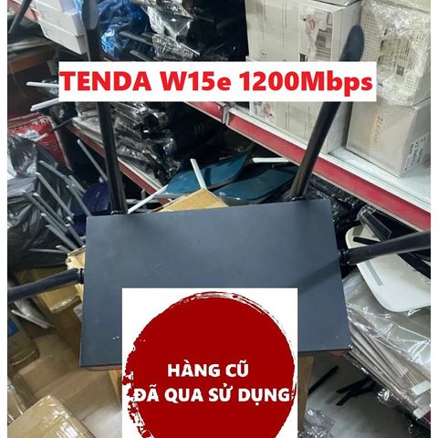 Bộ Phát Wifi Tenda W15e AC1200Mbps - Router 4 Râu Hàng Cũ, Băng Tần Kép 2.4G/5G, Vỏ Sắt, Tín Hiệu Mạnh Mẽ, Phù Hợp Văn Phòng Nhỏ