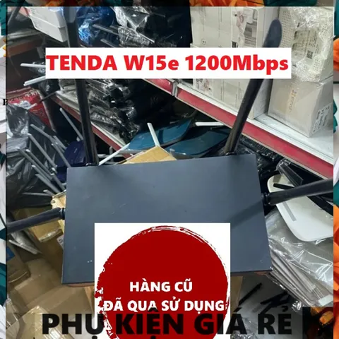 Router Wifi 4 Râu TENDA W15e Hàng Cũ - Tốc Độ 1200Mbps Băng Tần Kép 2.4G & 5G - Thiết Bị Mạng Wi-Fi Mạnh Mẽ, Đáng Tin Cậy