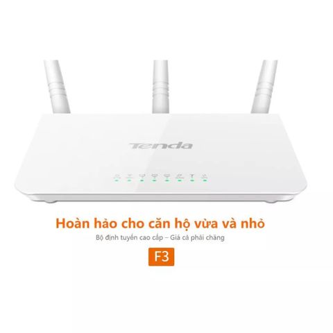 Bộ Phát Wifi Tenda F3 300Mbps Cũ - 3 Ăng-ten Sóng Mạnh, Hướng Dẫn Cài Đặt Tiếng Việt, Tốc Độ Internet Nhanh cho Gia Đình và Văn Phòng