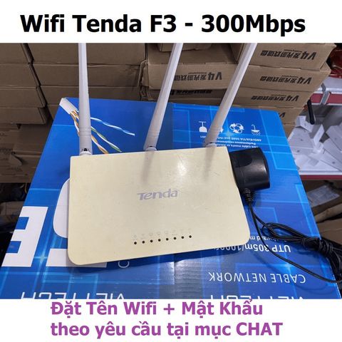Bộ Phát Wifi Tenda F3 300Mbps Cũ - 3 Ăng-ten Sóng Mạnh, Hướng Dẫn Cài Đặt Tiếng Việt, Tốc Độ Internet Nhanh cho Gia Đình và Văn Phòng