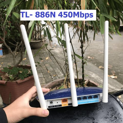 Bộ phát Wifi TP-Link TL-886N 3 râu XUYÊN TƯỜNG tốc độ 450Mbps - Hàng cũ, mạnh mẽ, dễ cài đặt, bảo hành dài hạn