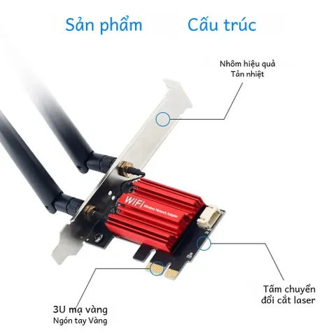 🔝 Card mạng Card wifi Bluetooth Fenvi Wifi 5 Pci-e Không Dây Ac1200 Băng Tần Kép 2.4G/5GHz 802.11ac Cho máy tính