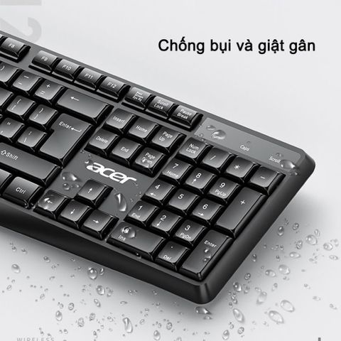 Bộ bàn phím và chuột không dây Acer LK41 Có thể điều chỉnh 3 mức DPI Thích hợp làm văn phòng công ty