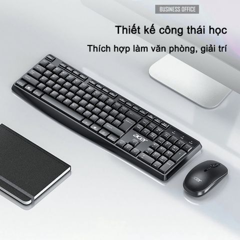 Combo Bàn Phím Chuột Không Dây Acer LK41 - Giảm ồn, có phím số, bền bỉ làm văn phòng công ty