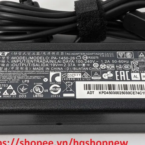 [Sạc zin] SẠC LAPTOP ACER SWIFT 3 ,SF314-51, SF314-51-38EE 19V - 2.37A - 45W Chân nhỏ 3.0 x 1.1 mm PHỤ KIỆN LAPTOP