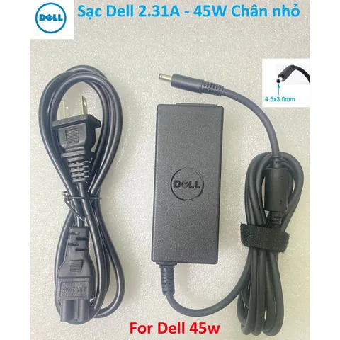 🔝 Sạc Laptop Dell 19.5V - 2.31A - 45W / 19.5V - 3.34A - 65W / 19.5V - 4.62A - 90W Chân to Chân nhỏ Sạc máy tính Dell PH