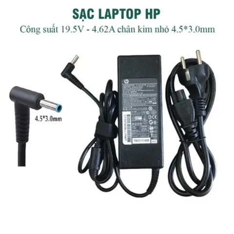 🔝 Sạc laptop HP 19.5V - 4.62A chân kim nhỏ  (đầu sạc có màu xanh)  / HP 19.5V - 4.74A chân kim to - Sạc HP Zin