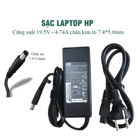 🔝 Sạc laptop HP 19.5V - 4.62A chân kim nhỏ (đầu sạc có màu xanh) / HP 19.5V - 4.74A chân kim to hàng cao cấp - Sạc HP
