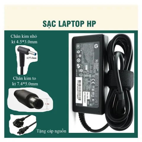 🔝 Sạc laptop HP 19.5V - 4.62A chân kim nhỏ (đầu sạc có màu xanh) / HP 19.5V - 4.74A chân kim to hàng cao cấp - Sạc HP