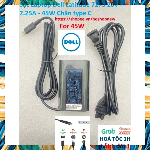 [Sạc zin] Sạc Laptop Dell Latitude 7275 20V - 2.25A - 45W Chân type C PHỤ KIỆN LAPTOP