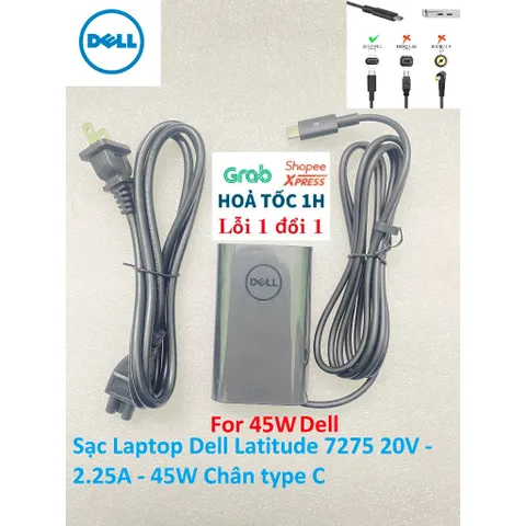 [Sạc zin] Sạc Laptop Dell Latitude 7275 20V - 2.25A - 45W Chân type C PHỤ KIỆN LAPTOP