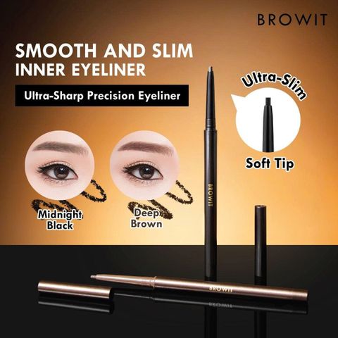 Kẻ Viền Mắt Browit Chống Nước 0.1g - Sáp Mỏng Dễ Dùng, Đen Sắc Nét, Tạo Hình Đôi Mắt Tự Nhiên, Đậm Đà, Thái Lan