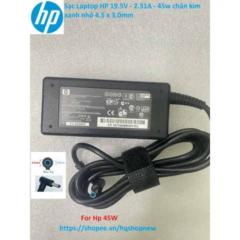 [Sạc zin] Sạc Laptop HP 19.5V - 2.31A - 45w chân kim xanh nhỏ 4.5 x 3.0mm PHỤ KIỆN LAPTOP