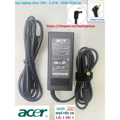 [Sạc zin] Sạc laptop Acer 19V - 2.37A - 45W chân nhỏ , chân to PHỤ KIỆN LAPTOP