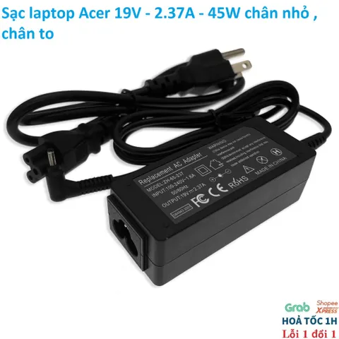 [Sạc zin] Sạc laptop Acer 19V - 2.37A - 45W chân nhỏ , chân to PHỤ KIỆN LAPTOP