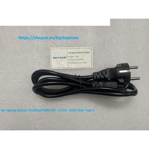 [Sạc zin] Sạc laptop Lenovo ThinkPad X280 20V - 3.25A - 65W Chân Type C PHỤ KIỆN LAPTOP