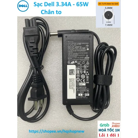 Sạc Laptop Dell 19.5V - 2.31A - 45W / 19.5V - 3.34A - 65W / 19.5V - 4.62A - 90W Chân to Chân nhỏ Sạc máy tính Dell PHỤ K