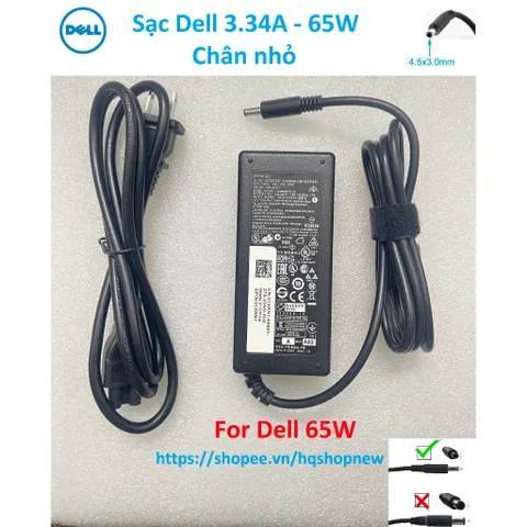 Sạc Laptop Dell 19.5V - 2.31A - 45W / 19.5V - 3.34A - 65W / 19.5V - 4.62A - 90W Chân to Chân nhỏ Sạc máy tính Dell PHỤ K