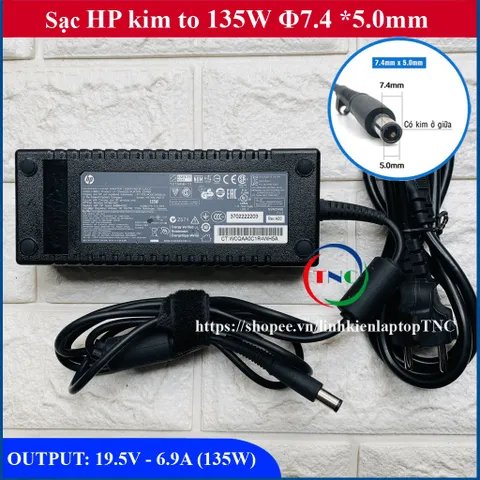 🔝 Sạc Laptop HP 135W 19.5V - 6.9A EliteBook 8540w 8560w 8570w 8530w 8530p 8540p 8560p 8570p Sạc theo máy đã qua sử dụng